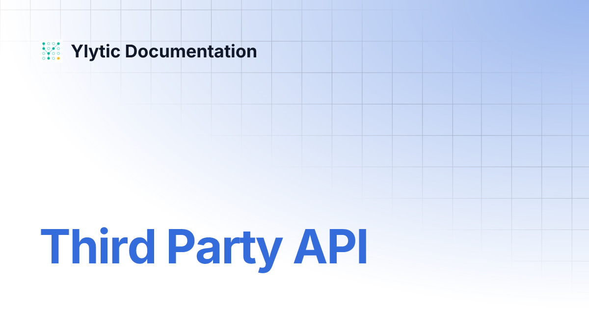 Third Party API | Ylytic Documentation